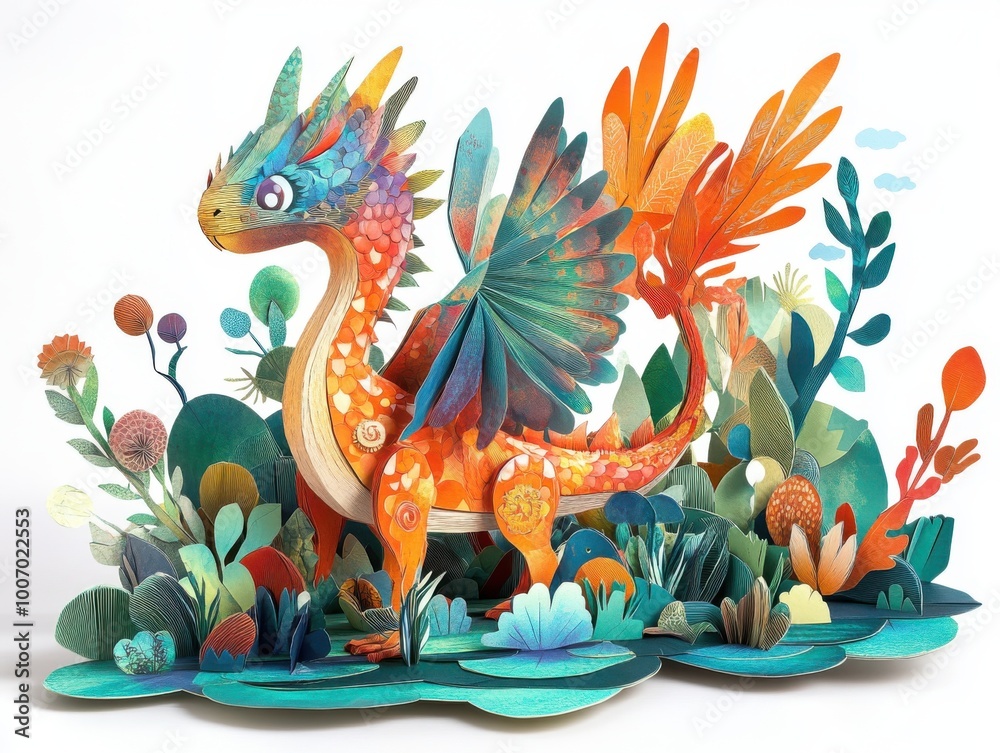 Obraz premium Embark on an epic journey with mythic creatures, Unleash whimsical designs, Imagine surreal wildlife