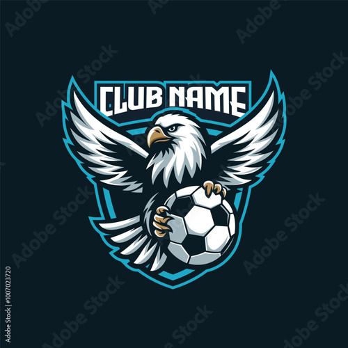 Eagle Carrying a Ball for Soccer Logo Concept, Eagle Football Logo Design