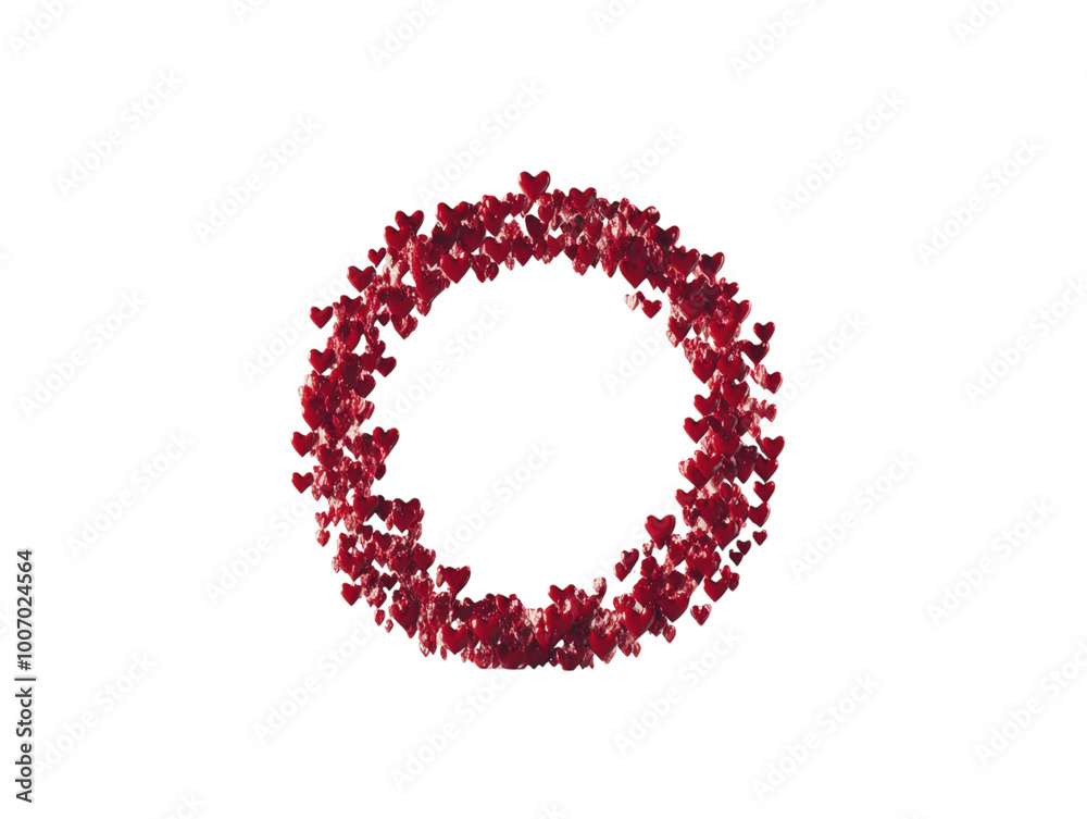 Peace symbol made of red hearts on a white background. PNG transparent. Peace symbol made of red hearts on a white background. PNG transparent.