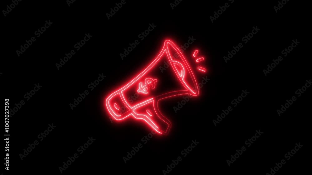 Promotion Outline Icon in HD Video Neon Animation – Marketing and Business Growth Symbol for Advertising, Sales, and Campaigns on Black Background Promotion Outline Icon in HD Video Neon Animation – Marketing and Business Growth Symbol for Advertising, Sales, and Campaigns on Black Background