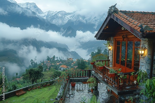 Scenic Mountain View from a Cozy Balcony