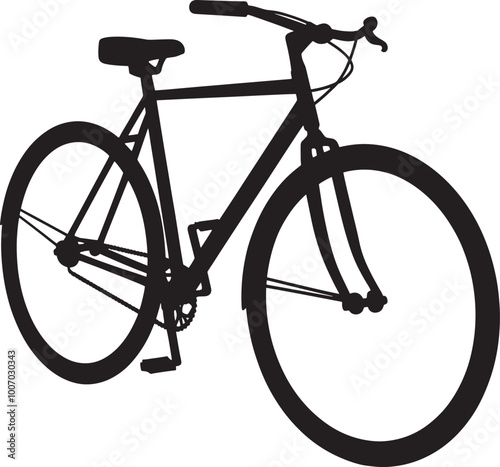 a vector silhouette of a black bicycle with a white background vector illustration