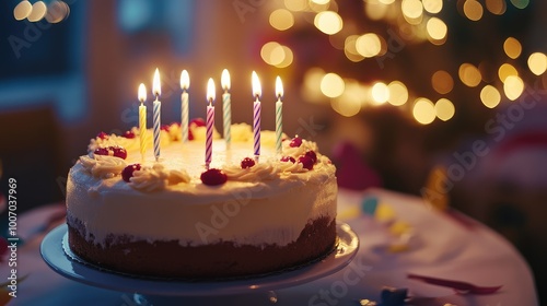 birthday cake with candles