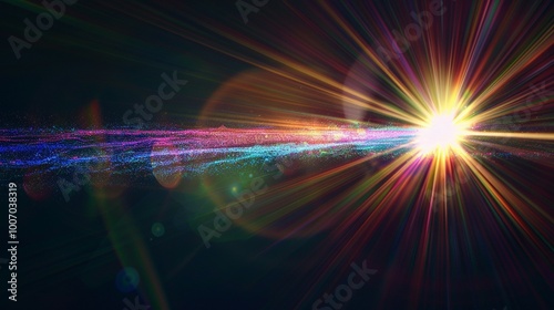 Colorful Lighting lens flare background 