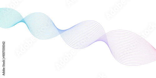 Abstract dynamic multicolor lines, waves. technology line stripe isolated science digital flowing black line. gradient colorful flowing wave design element. wavy lines gradient background. 