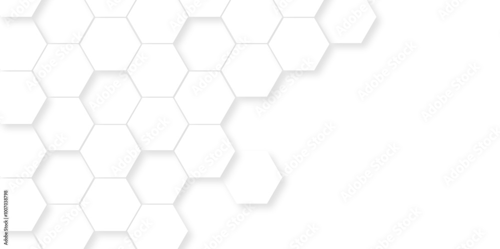 Vector abstract 3d white hexagon realistic mesh cell honeycomb texture. geometric white grid emboss hexagonal background. luxury emboss honeycomb white pattern shadow polygonal square web connection. Vector abstract 3d white hexagon realistic mesh cell honeycomb texture. geometric white grid emboss hexagonal background. luxury emboss honeycomb white pattern shadow polygonal square web connection.