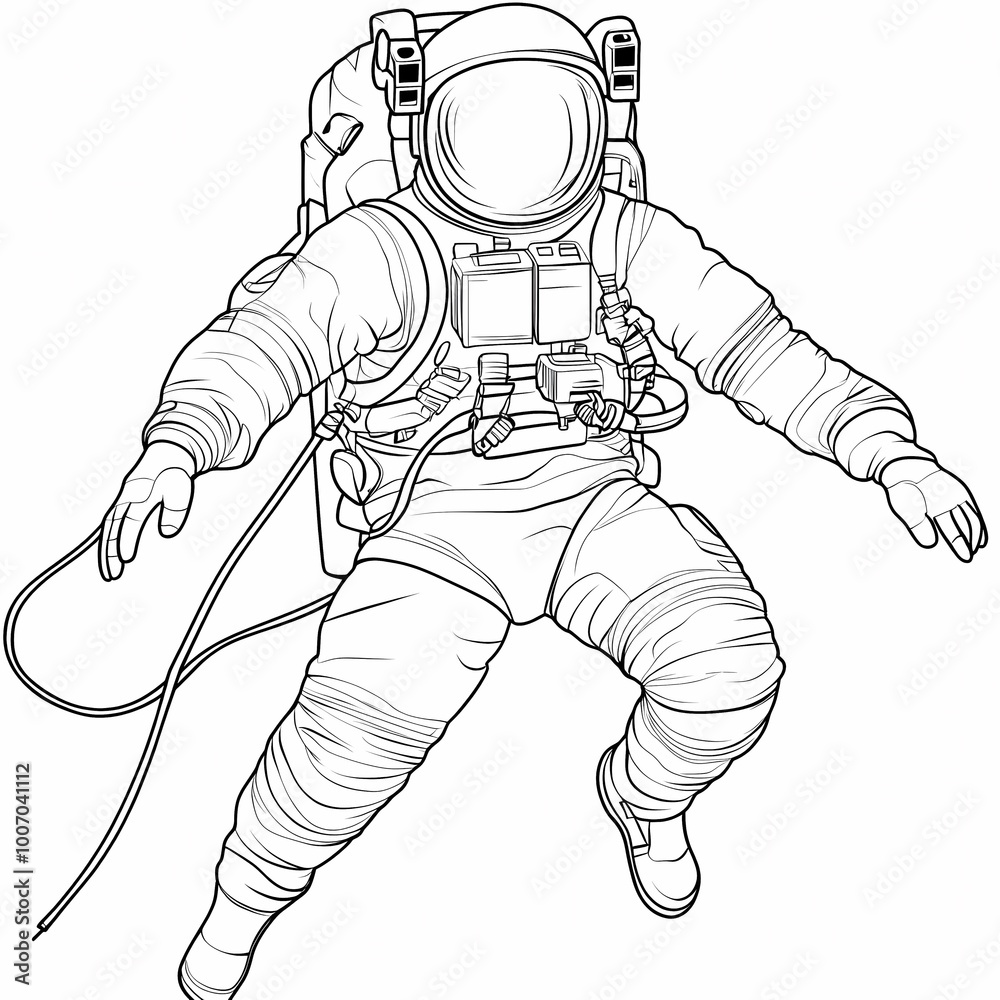 Fototapeta premium Minimalist Astronaut Floating in Space