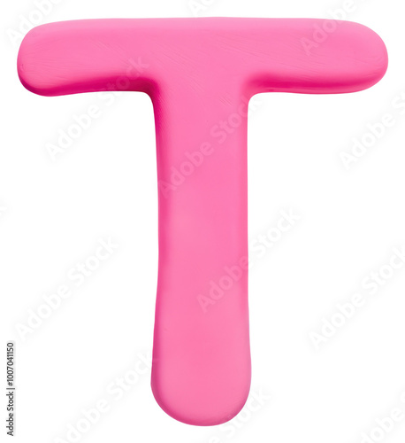 PNG Plasticine letter T text pink white background.