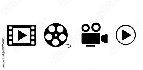 Movie icons. Video icons set. Vector, illustration on white background