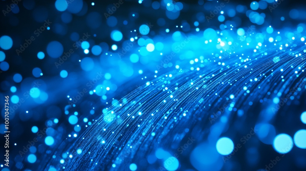 Data travels through networks using fiber optics, which are thin strands of glass or plastic. 