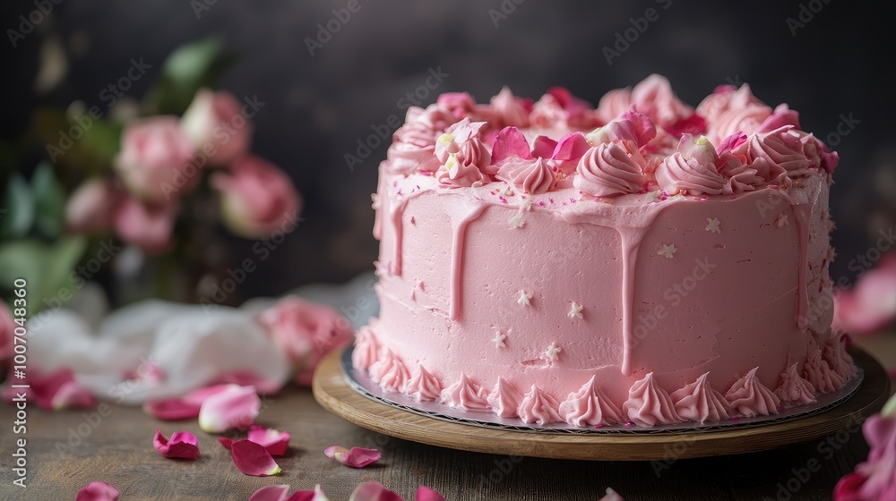 cake with pink icing cake with pink icing