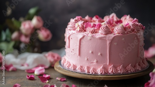 cake with pink icing