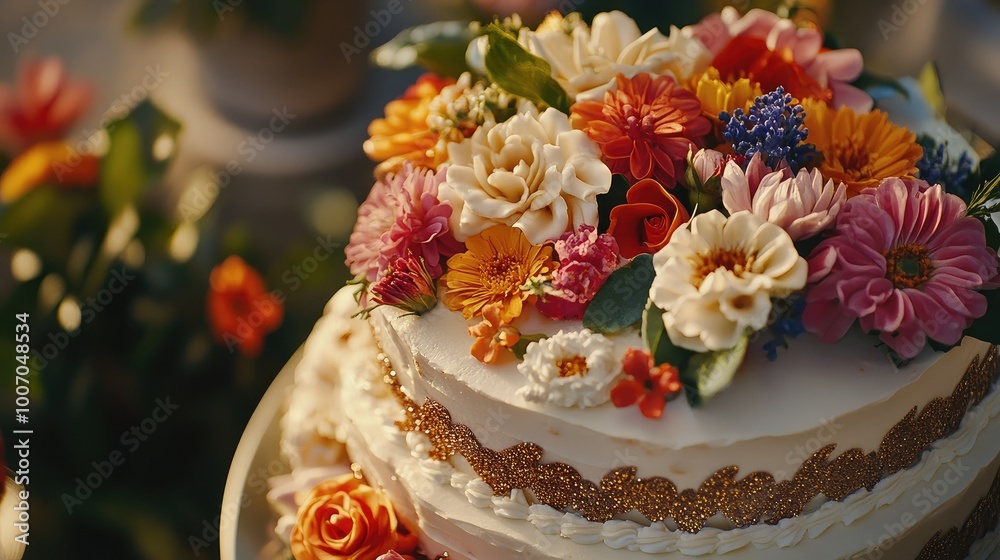 cake with roses