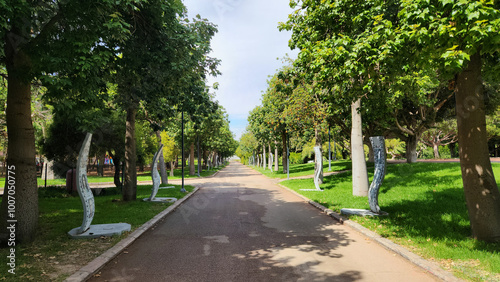 A street dedicated to the plates of the awards introducing of Antalya Golden Ornage Film Festivall in Ataturk Culture Park in Antalya 