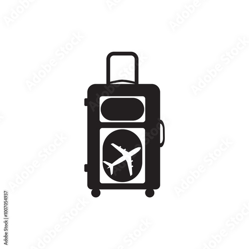 black travel bag on a white background
