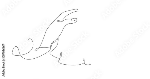 Handicraft embroidery on the hoop with one continuous linein minimalism, online artistic animation, continuous motion of the outline of the drawing, video of drawing with a line in 4k format