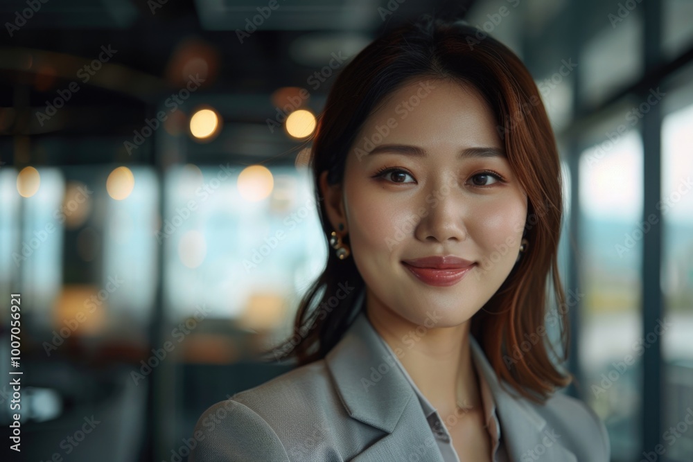 A professional woman posing for a picture, possibly for work or personal use A professional woman posing for a picture, possibly for work or personal use