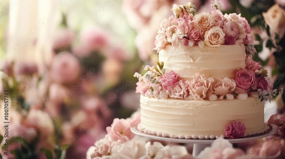 wedding cake with flowers wedding cake with flowers
