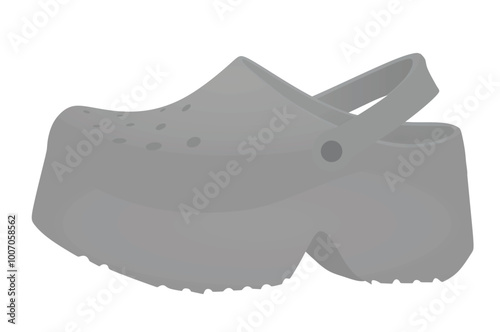 Grey woman sandal. vector illustration
