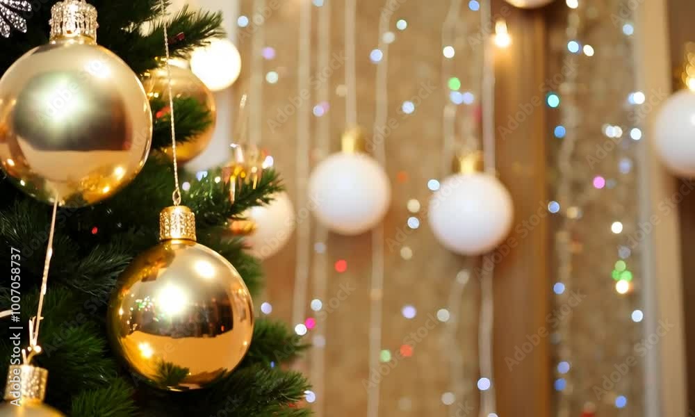 Festive Christmas party in a beautifully decorated holiday interior Festive Christmas party in a beautifully decorated holiday interior