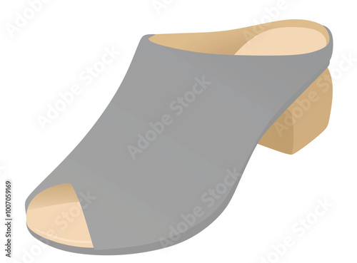 Grey  high  heel sandal. vector illustration