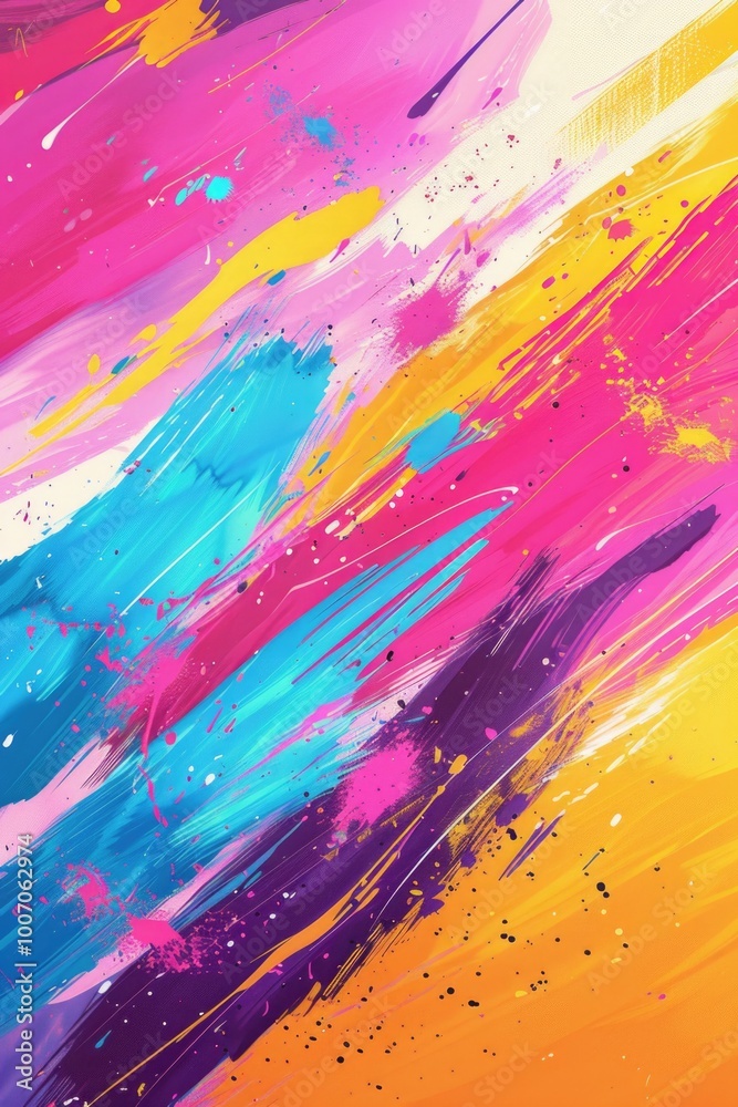 Abstract art featuring vibrant colors and bold brush strokes Abstract art featuring vibrant colors and bold brush strokes