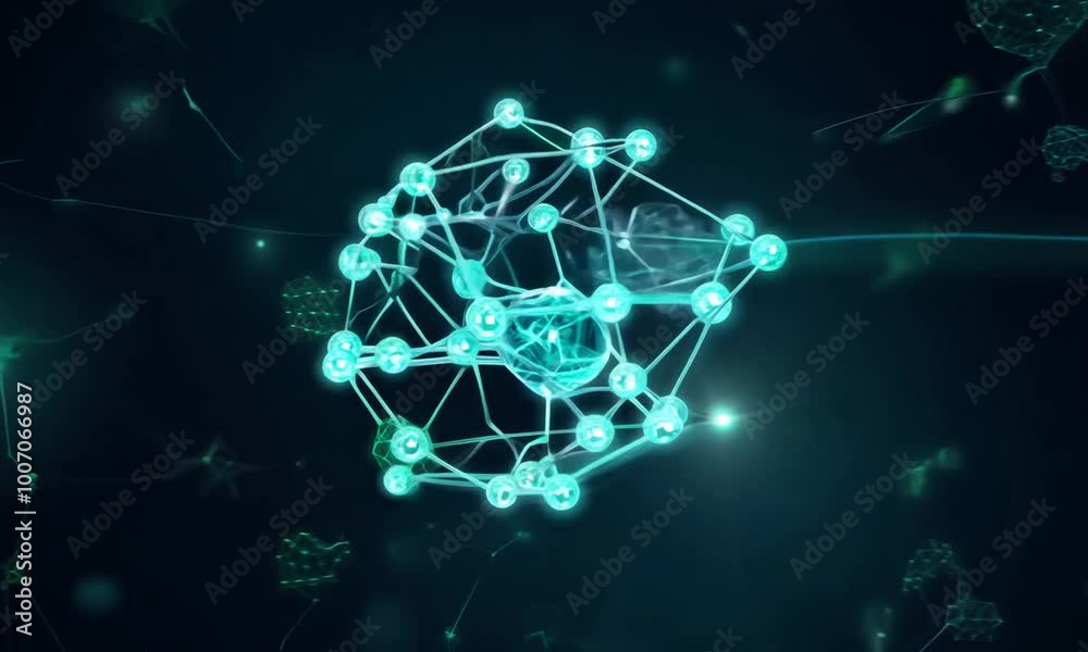 Visualization of atomic or molecular structure, depicting connections and bonds Visualization of atomic or molecular structure, depicting connections and bonds