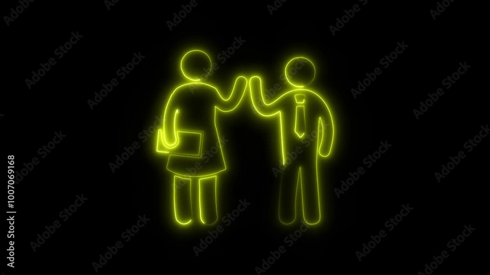 Buddies Outline Icon in HD Video Neon Animation – Friendship and Social Connection Symbol for Community, Companionship, and Relationships on Black Background Buddies Outline Icon in HD Video Neon Animation – Friendship and Social Connection Symbol for Community, Companionship, and Relationships on Black Background