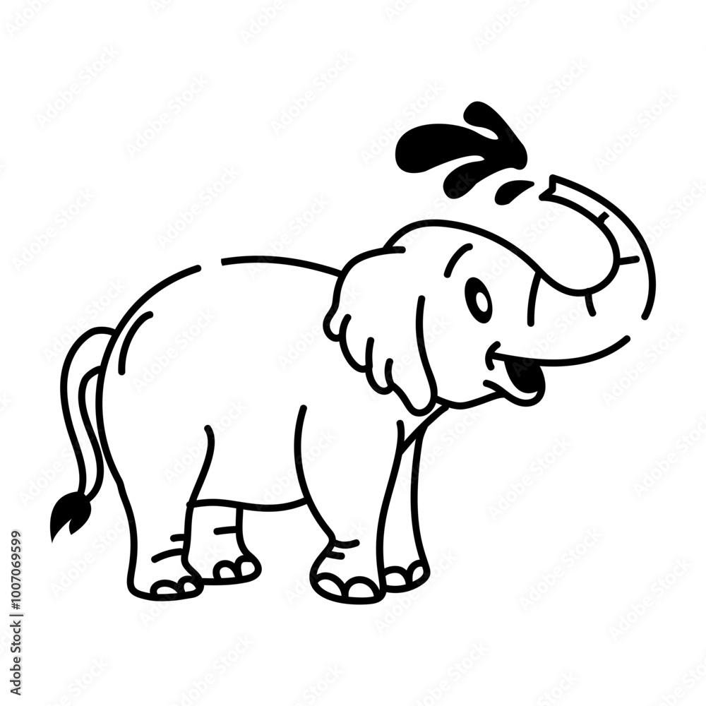 Drawing style icon of naughty elephant Drawing style icon of naughty elephant