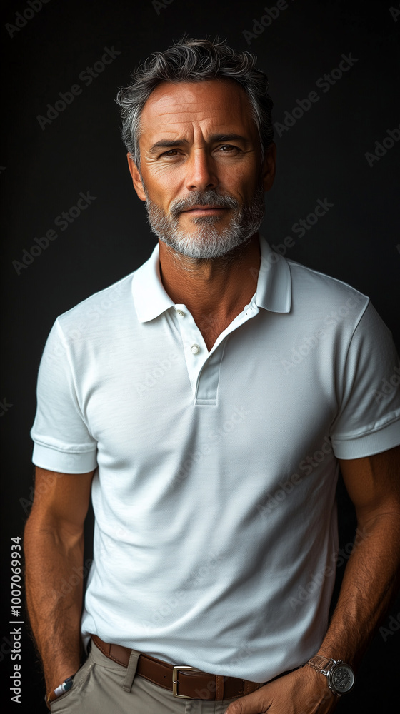 A portrait of a brutal attractive man with beard. Men's beauty and fashion. AI Generative A portrait of a brutal attractive man with beard. Men's beauty and fashion. AI Generative