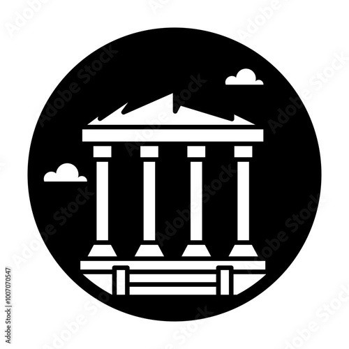 Athens icon in glyph style 