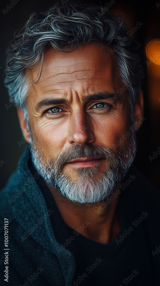A portrait of a brutal attractive man with beard. Men's beauty and fashion. AI Generative A portrait of a brutal attractive man with beard. Men's beauty and fashion. AI Generative