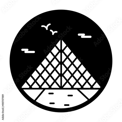 A filled style icon of louvre museum 