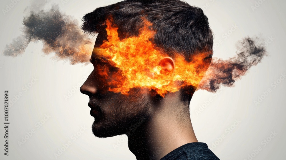 Creative Concept of Fire and Human Imagination Creative Concept of Fire and Human Imagination