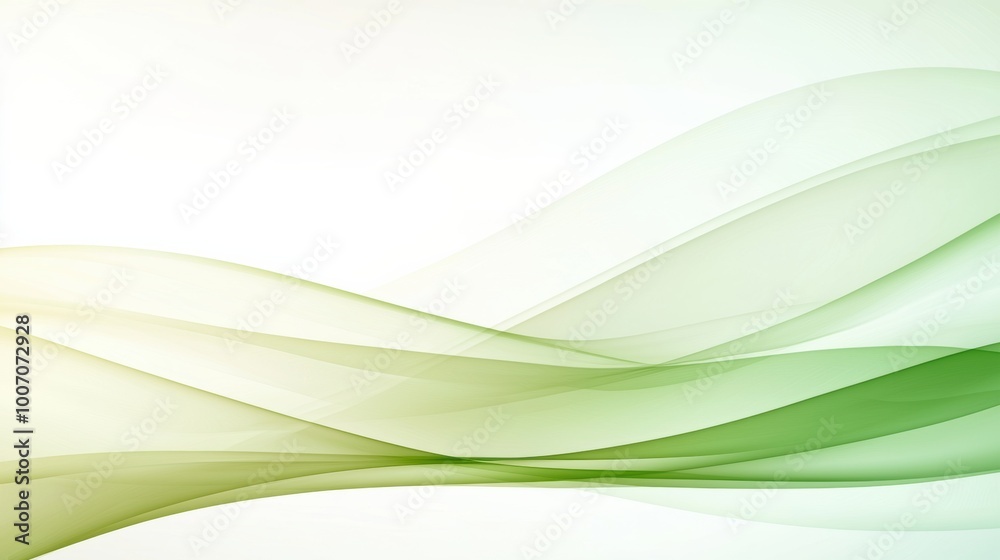 Soft Green Waves on Light Background Soft Green Waves on Light Background