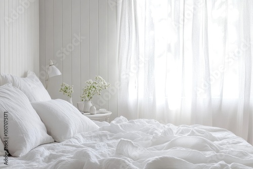 Modern Scandinavian Bedroom Interior Design with Coastal Beach Vibes