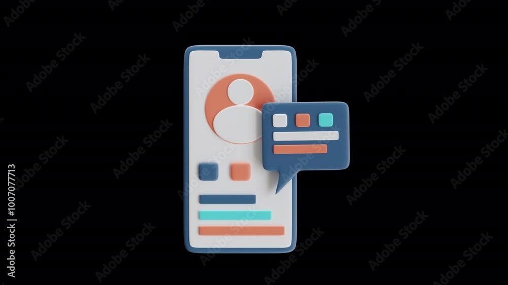 Mobile User Profile Interface 3D Icon Animation
Mobile User Profile Interface 3D Icon Animation
