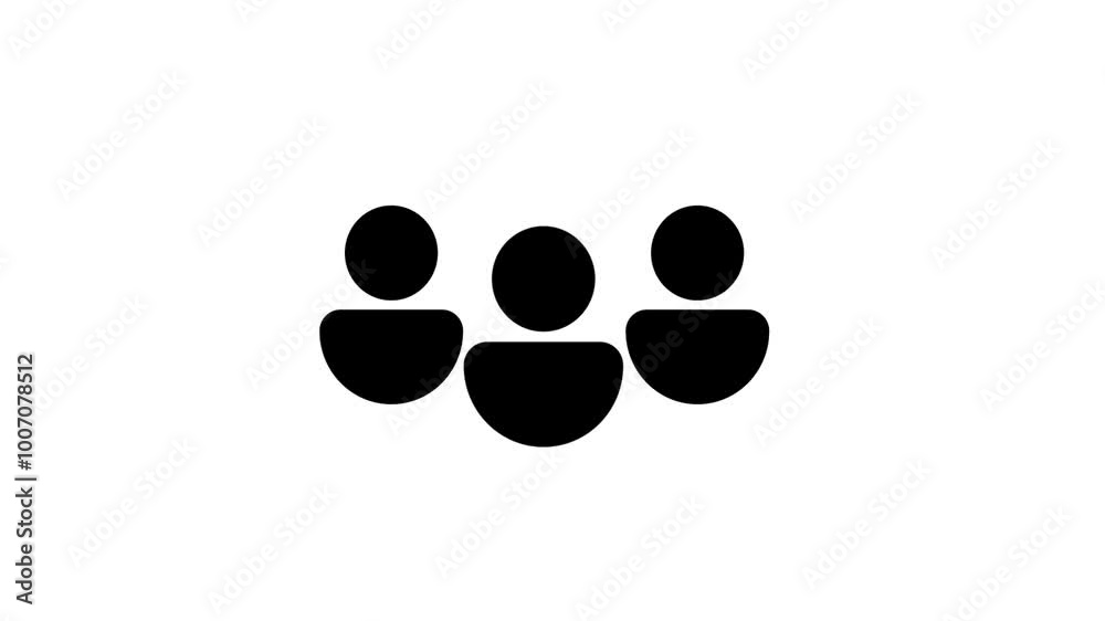 Abstract Flat Group of People Icon Animated on White Background. Social Network, Business. Abstract Flat Group of People Icon Animated on White Background. Social Network, Business.