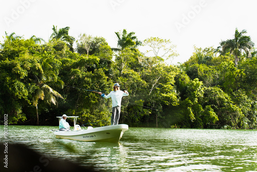 Casting a fly rod in the jungle