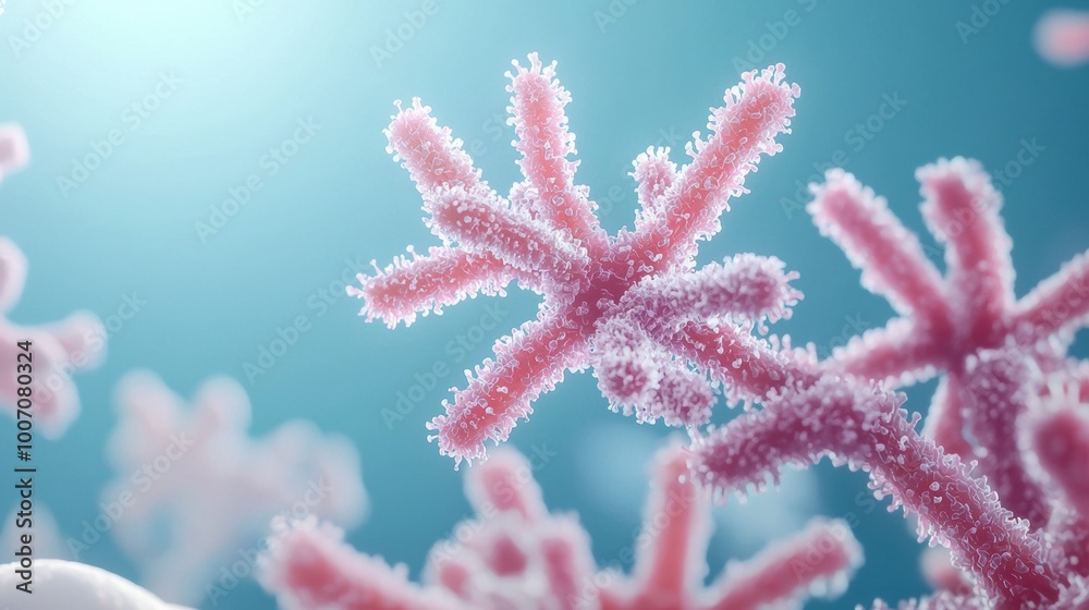 Vibrant Pink Coral Branches Underwater in Soft Light Vibrant Pink Coral Branches Underwater in Soft Light