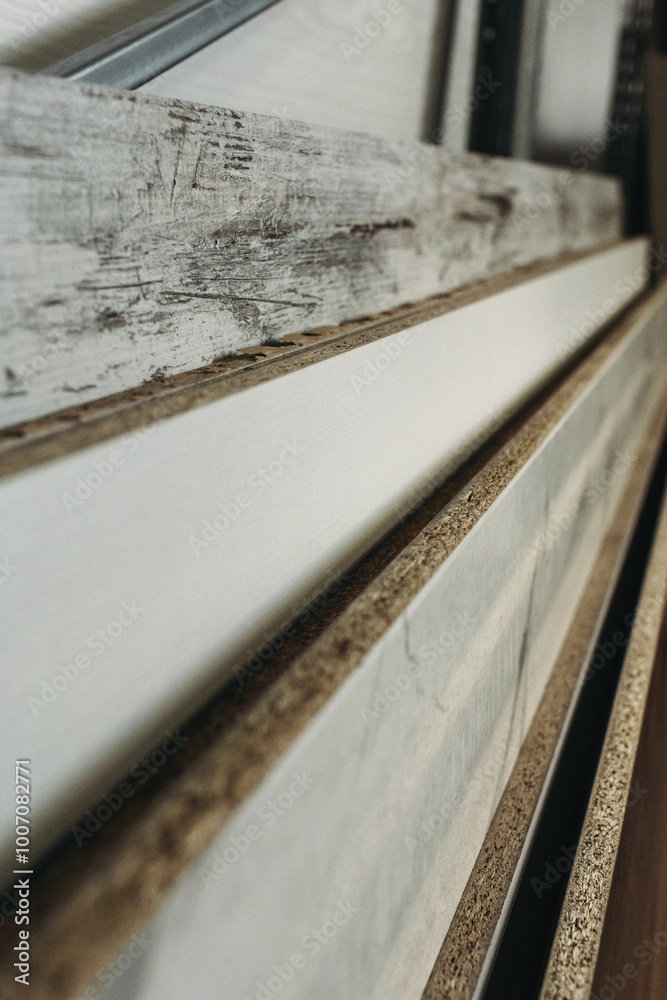 Stacked Plywood Panels With Wood Grain and White Finishes for Furniture Production Stacked Plywood Panels With Wood Grain and White Finishes for Furniture Production
