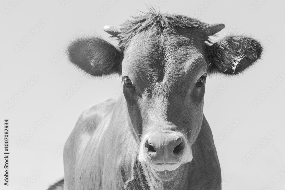 black and white cow