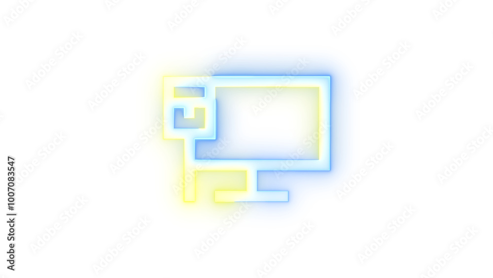 Glowing symbol icon, Neon icon ethernet symbol transparent background Glowing symbol icon, Neon icon ethernet symbol transparent background