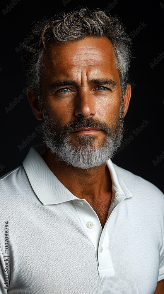 A portrait of a brutal attractive man with beard. Men's beauty and fashion. AI Generative A portrait of a brutal attractive man with beard. Men's beauty and fashion. AI Generative
