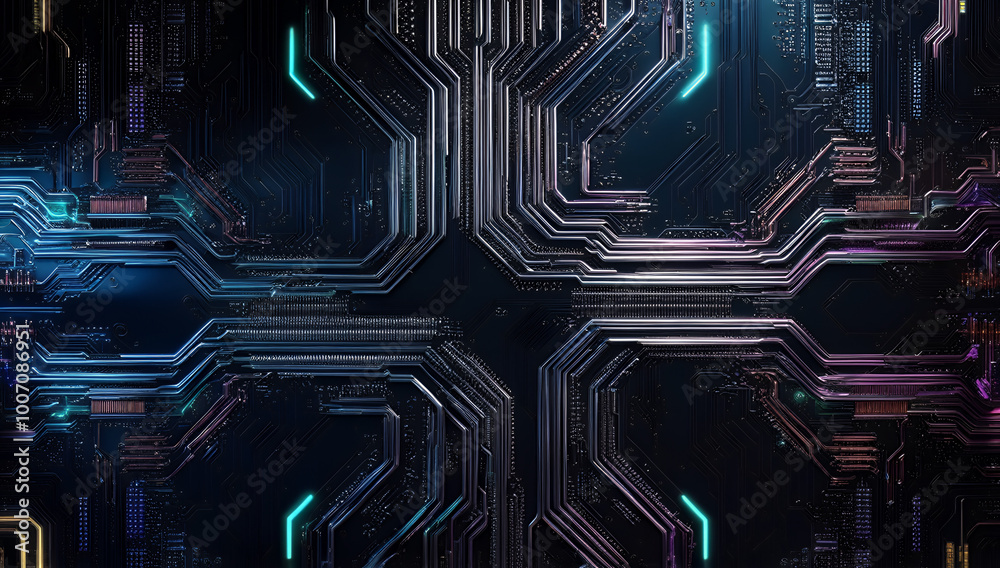 Obraz premium futuristic black circuit board background