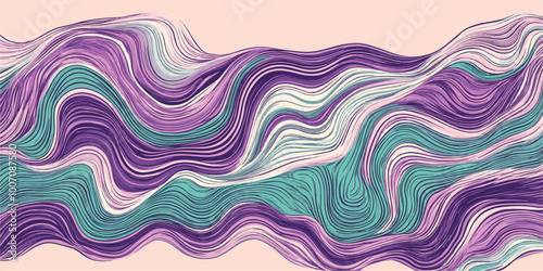 vector background of purple turquoise abstract waves on white background .Generative AI