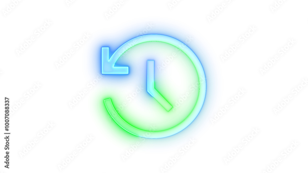 Glowing symbol icon, Neon icon history symbol transparent background Glowing symbol icon, Neon icon history symbol transparent background