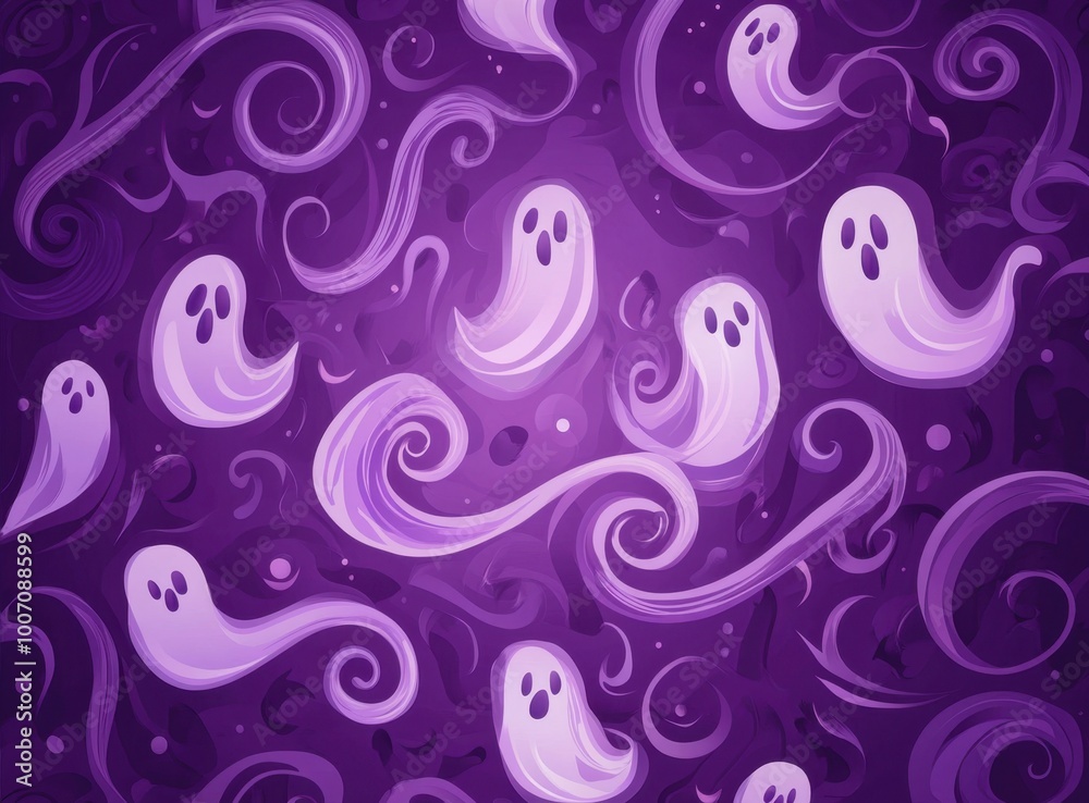 purple background with swirling ghosts Generative AI purple background with swirling ghosts Generative AI