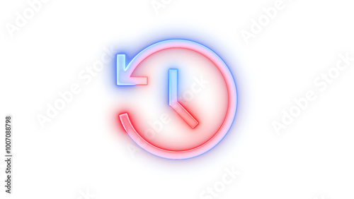 Glowing symbol icon, Neon icon history symbol transparent background