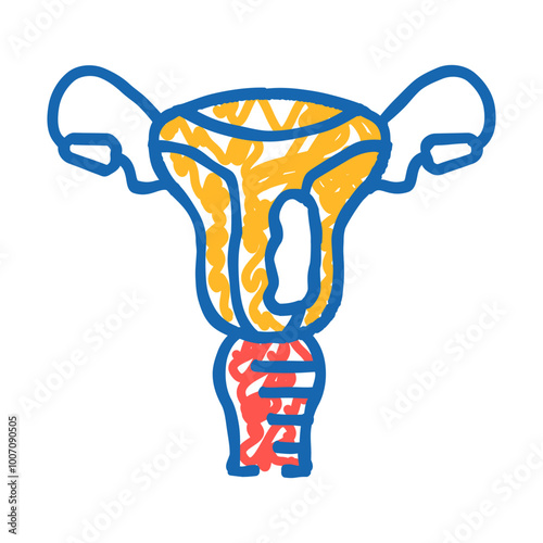 endometrial cancer doodle icon sketch vector. endometrial cancer sign. isolated symbol illustration